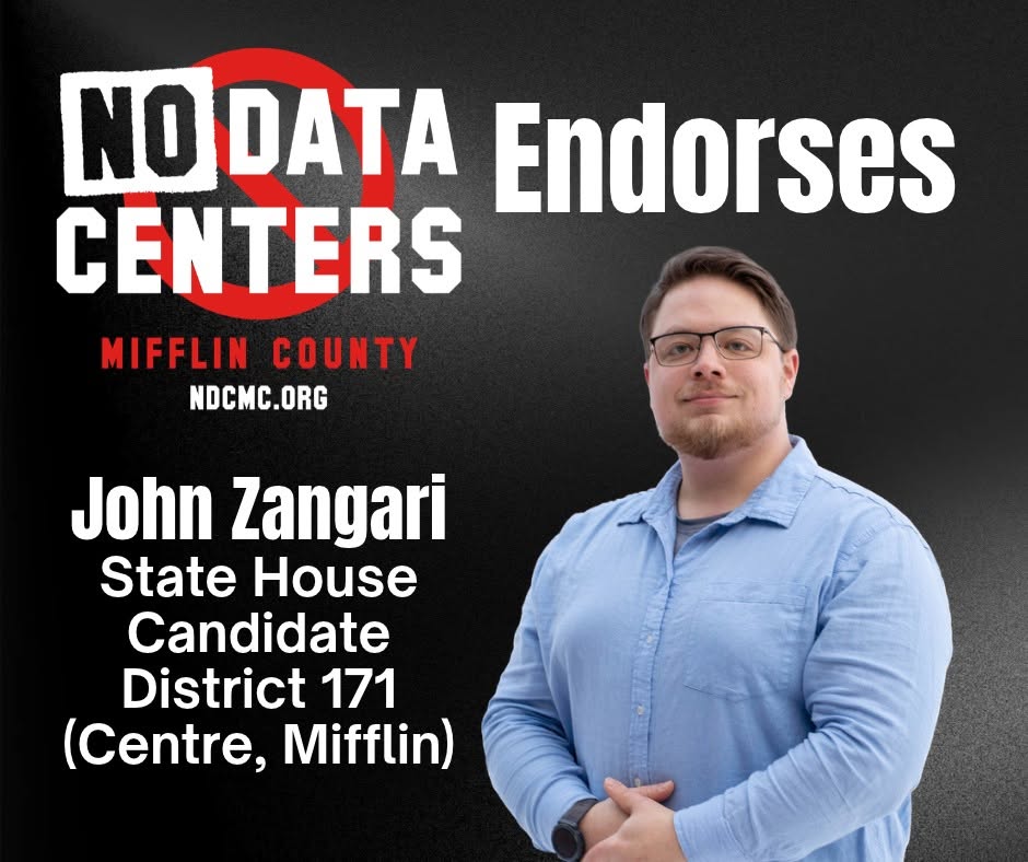 No Data Centers in Mifflin County endorses John Zangari